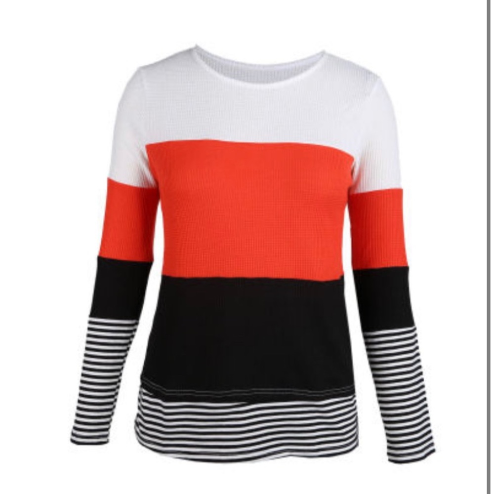 Color Block & Striped Top - Picture 2 of 3